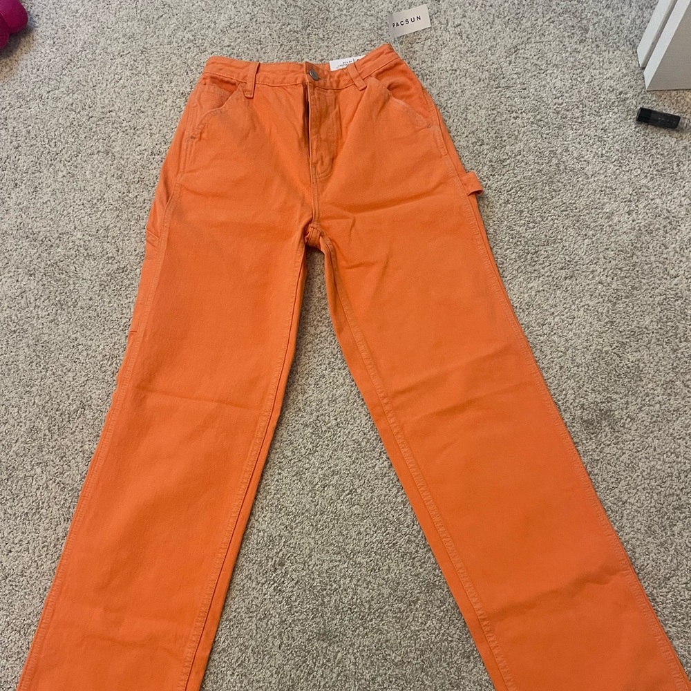 orange carpenter pants size 24